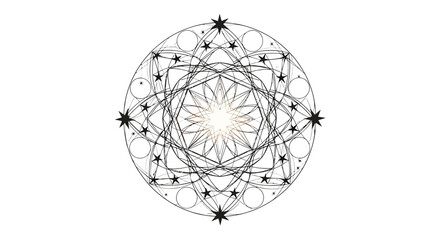 Obraz premium Sacred geometric mandala spiritual pattern illustration