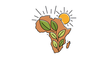 Africa continent with green leaves. © Arus LMH