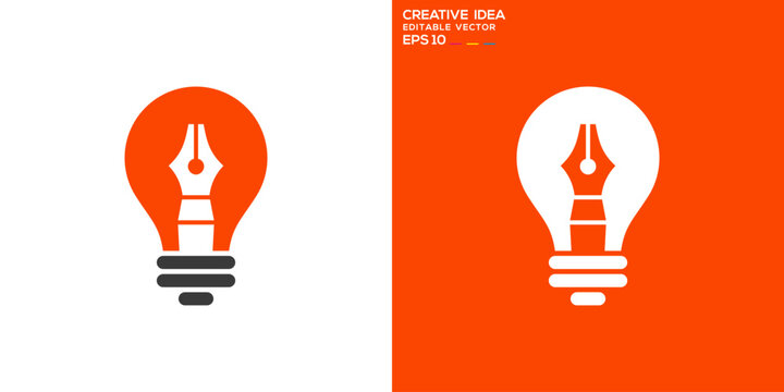 Creative logo. Light bulb, idea, innovation, inspiration, skill. Vector icon symbol design template EPS 10.