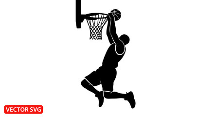 Basketball Player Dunking Silhouette - Dynamic Sports Action © Salon