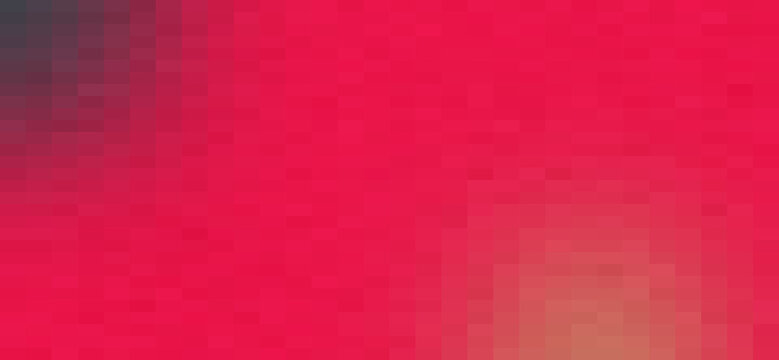 Red gradient background with pixelated effect and dark corner