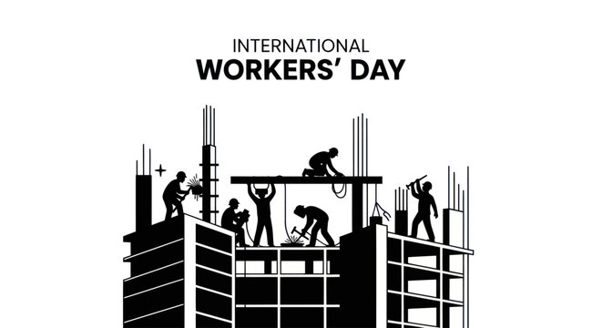 International Workers' Day Celebration on a Construction Site