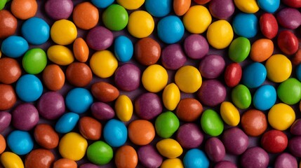 Obraz premium colorful candy background, rainbow sweets pattern, copy space