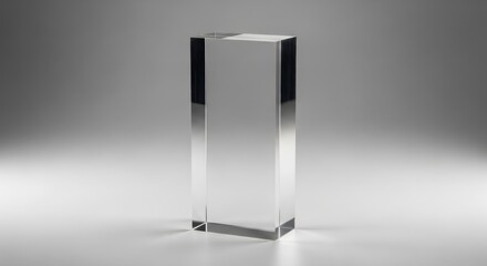 Lucent Rectangular Prism Clear Acrylic Award Geometric Form Contemporary Design Precision Craftsmanship Solid Block Transparent Material Artful Display Piece Table Decoration Artistic