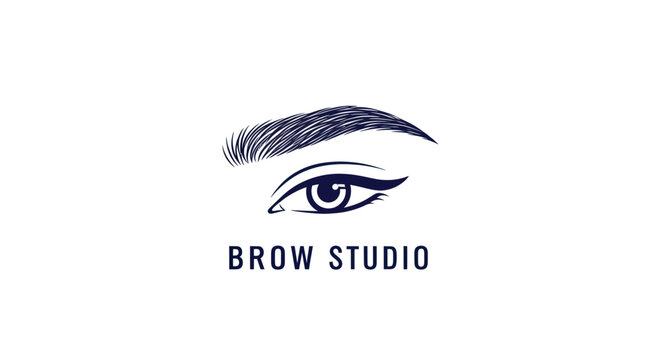 Brow Studio Logo: Elegant Eye and Eyebrow Design