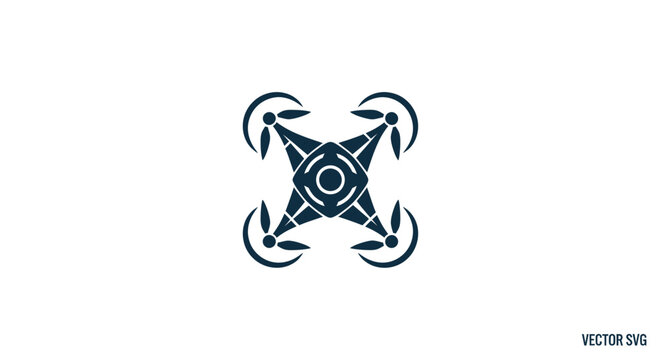 Modern Drone Icon Vector - Aerial Technology Symbol