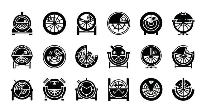 20 Black Clock Icon Set, Vector Clocks, Time Management Symbols, Business Scheduling Elements