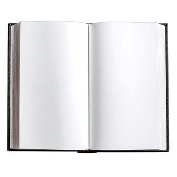 An open book with blank white pages, ready for content