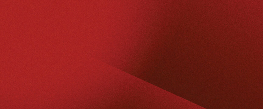 Fiery red brown burnt orange copper black abstract background. Geometric shape. Color gradient. 3d effect. Noise rough grungy grain. Neon light metallic. Design. Template. Web banner. Wide. Panoramic.