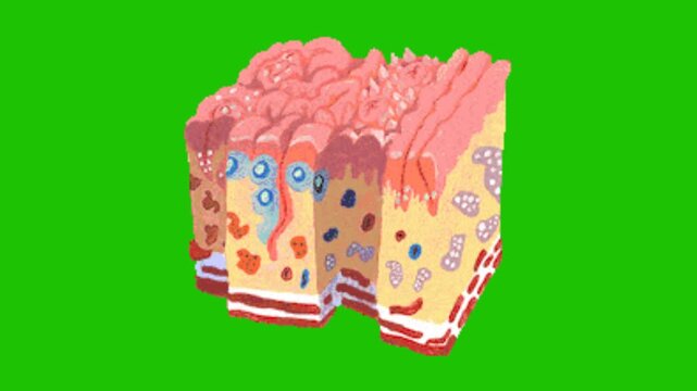 Skin animation on green screen background