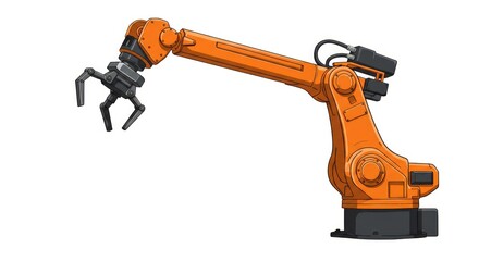 Naklejka premium Industrial robotic arm machine.