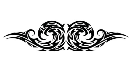 Fototapeta premium Tribal Tattoo Design - Black Abstract Swirls and Flame Elements