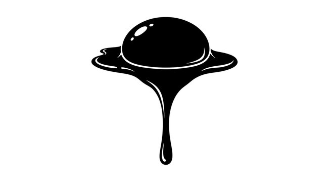 Black Ink Drop: A captivating close-up showcases a droplet of deep black ink, poised in mid-air and beginning to fall.