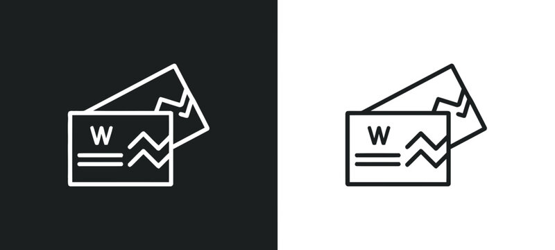 Business Card Vector Icon Set with Letter W and Abstract Pattern