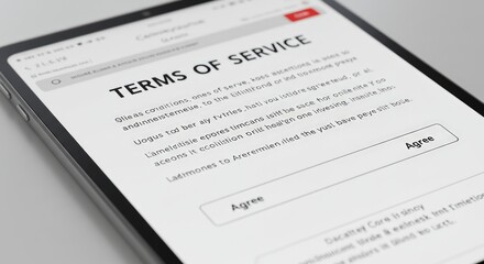 Obraz premium Terms of Service on Tablet.