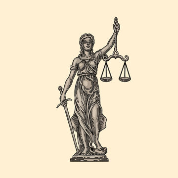 statue of justice on the background of the building