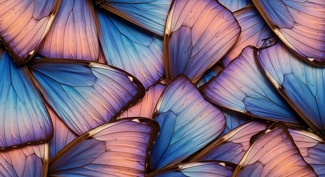 Iridescent morpho butterfly wings a close up of nature's shimmering beauty