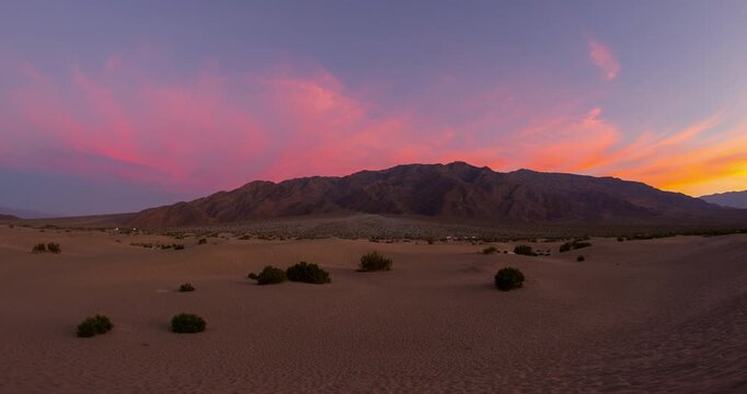 Pink Sunset Sunrise Death Valley Sand Dunes Timelapse Dusk Dawn Morning Mountain