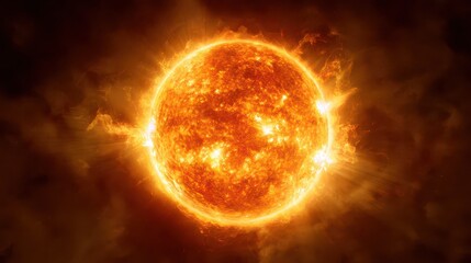 Fototapeta premium Solar flares dance in vibrant cosmic brilliance