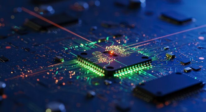 Microchip with laser beam technology.