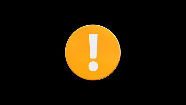 Alert Notification Symbol Motion Graphics Clean UI Transparent Background. Perfect for highlighting warnings, system alerts, and important messages in videos and presentations.