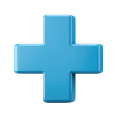 Obraz premium A three dimensional light blue plus sign symbol representing mathematical addition or healthcare