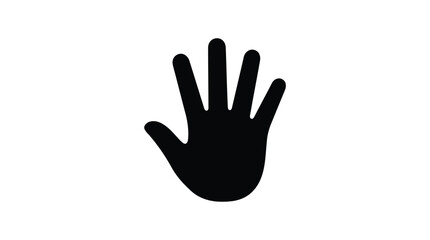Fototapeta premium Simple Flat Black Human Hand Icon Vector Illustration