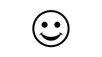 Obraz premium Minimalist Black and White Smiley Face Icon