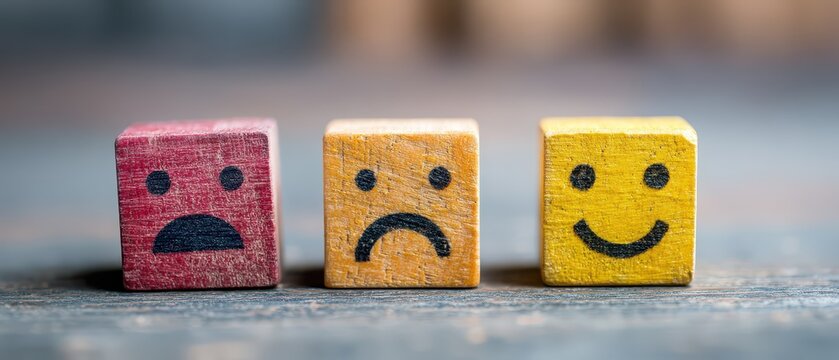 Colorful cubes show emotions vividly