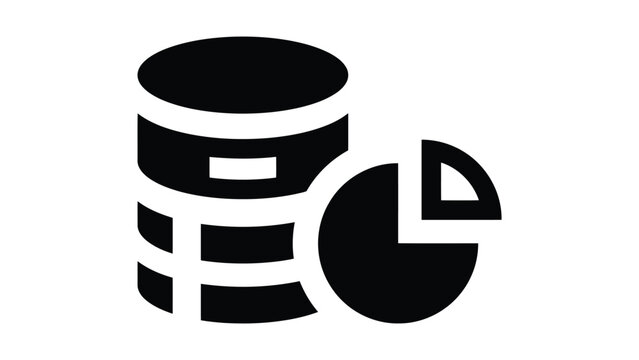Database and analytics visualization combining storage and pie chart elements Vector