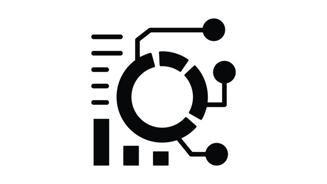 Modern circuit board design with a stylized circular element and connectivity nodes Vector