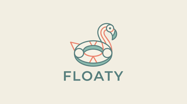 Inflatable pink flamingo pool float.