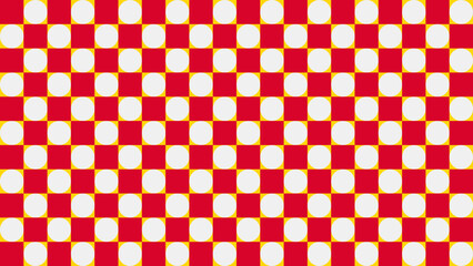Red and White Checkered Pattern: A vibrant and visually striking checkered pattern in bold red and white squares, evoking a sense of energy and dynamism. © asbut