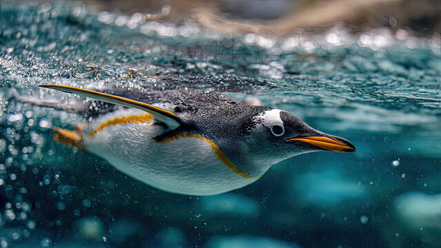 close up of a penguin