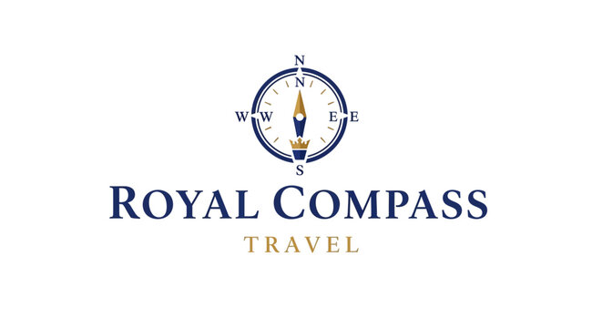 Royal Compass Travel Logo Design.