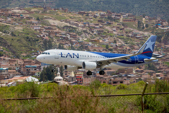 commercial jet makes its final approach into Alejandro Velasco Astete International Airport in Cusco, Peru &mdash; one of the world's most challenging and dramatic aviation environments.Sitting at 3,399 m.