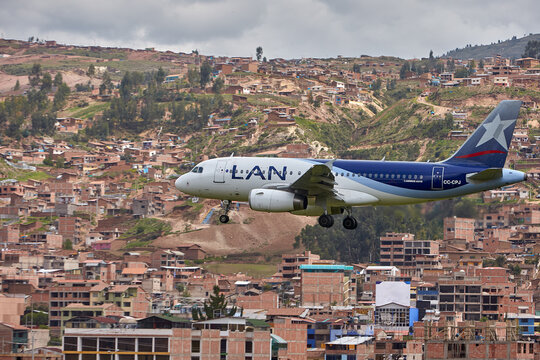 commercial jet makes its final approach into Alejandro Velasco Astete International Airport in Cusco, Peru &mdash; one of the world's most challenging and dramatic aviation environments.Sitting at 3,399 m.