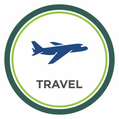 Fototapeta premium Airplane flying travel tourism vacation flight round graphic icon