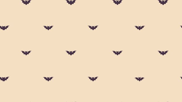 Seamless bat pattern animation on beige background