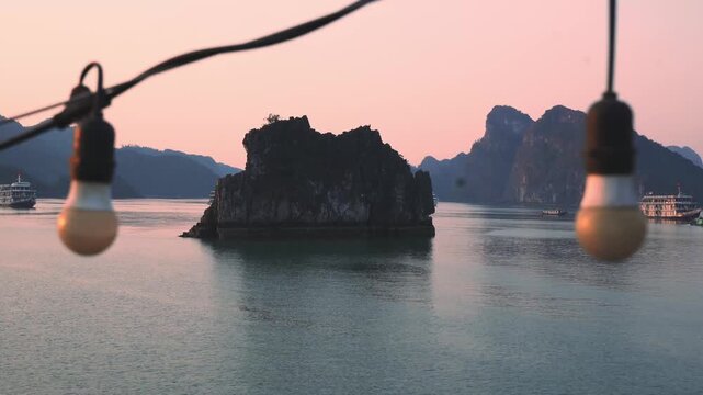 Golden hour landscape with reflection on water