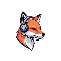 Obraz premium Intense Fox Gamer Mascot with Headset.