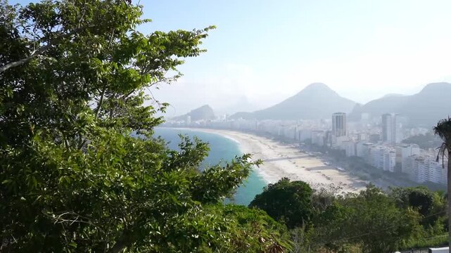 Panoramic view of Rio de Janeiro coastline and beach Brazil