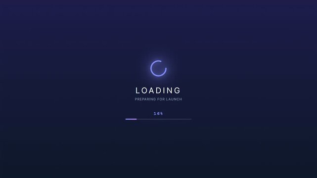 Modern Digital Loading Circle Animation in Dark Blue Theme
