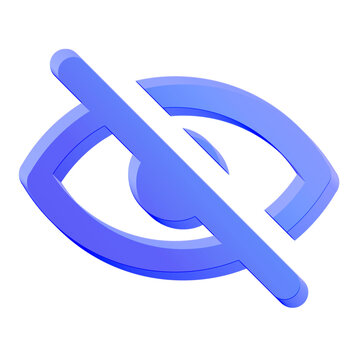 Hidden hide invisible private password secret blue glass 3d icon
