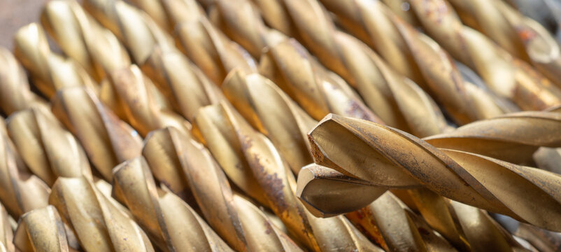 close-up of drills for background