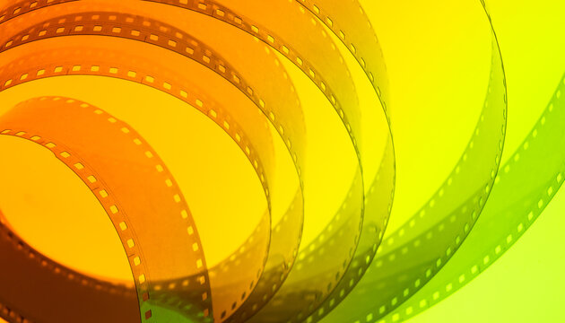 colorful abstract film background with film strip