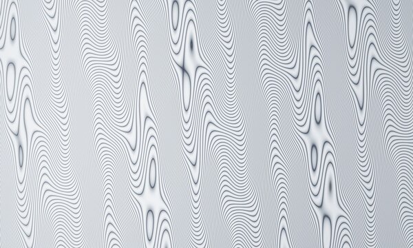 Abstract Wavy Contour Line Pattern with Smooth Flowing Vertical Waves, Modern Minimal Topographic Texture Background, Optical Moire Effect Surface Design for Wallpaper, Fabric, UI and Print Use
