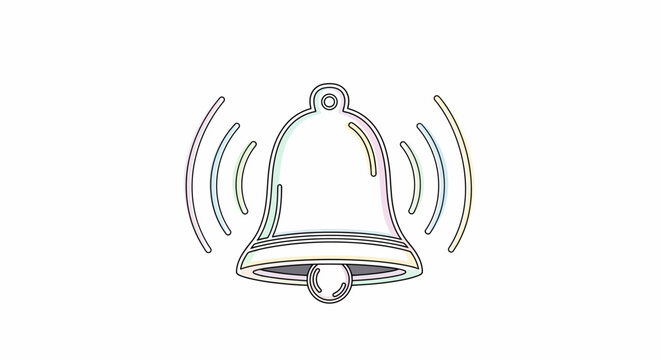Notification Bell Icon With Sound Waves.