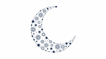 Crescent Moon with Floral Patterns. © Fauzi