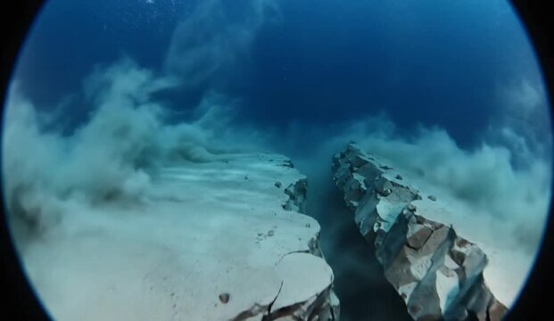 Underwater Tectonic Plate Shift Amidst Seismic Waves